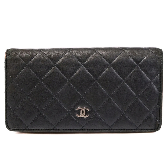 CHANEL CC LOGO BLACK BIFOLD WALLET - Picture 1 of 9